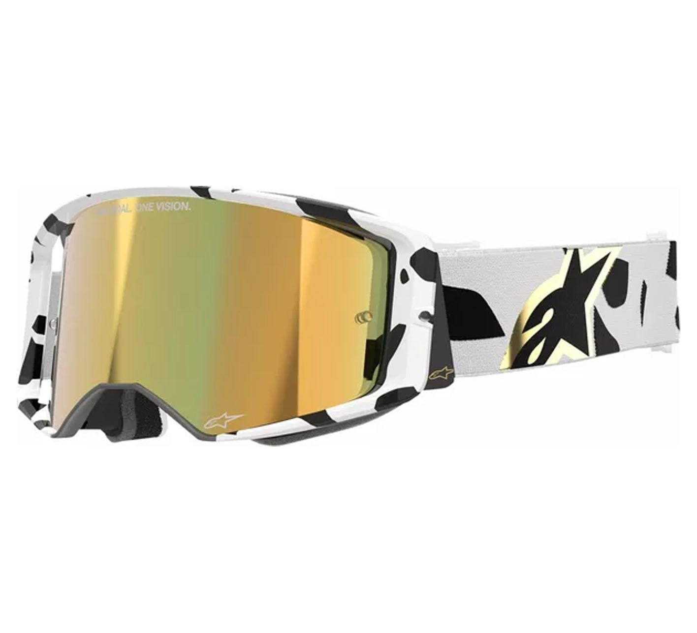 Alpinestars 2026 Goggles Supertech Corp Absolute Vision White Gold Mirror Gold